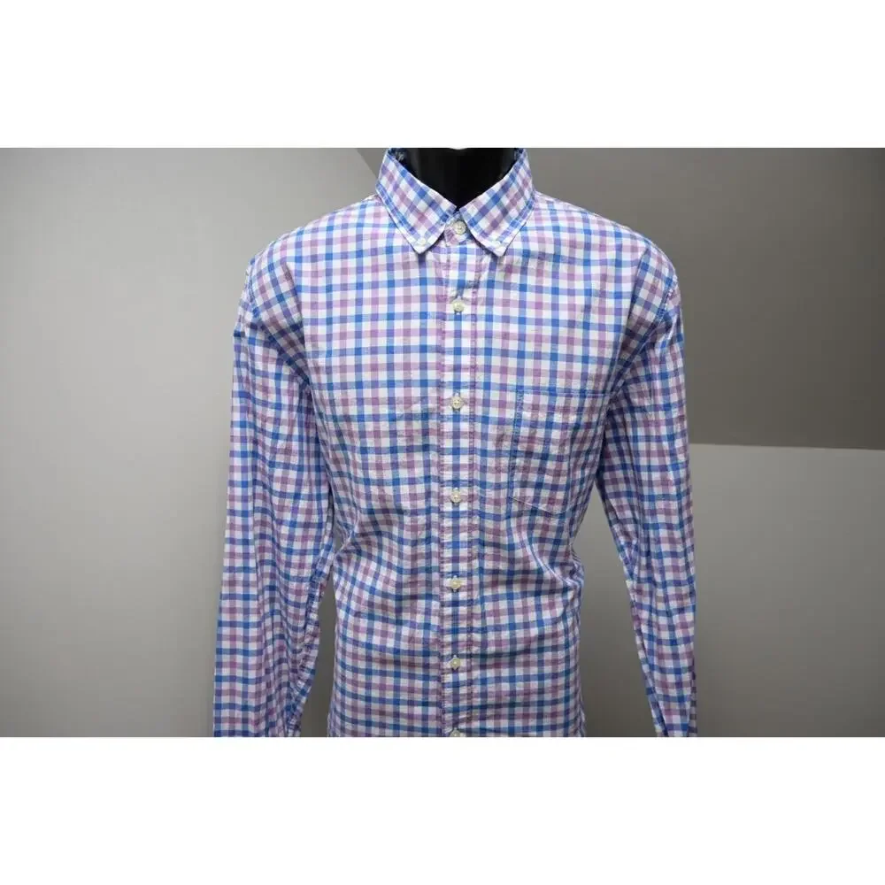 J Crew Dress Shirt Plaid Casual‎ Long Sleeve Button Up Mens Sz Large